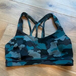 Lululemon Free to Be Camo Print Sports Bra